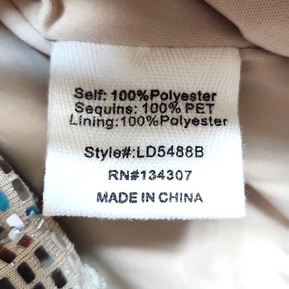 Line & Dot Silver Long-Sleeve Mini Dress, Size XS - Picture 6 of 7